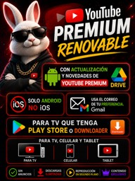 Imagen de 🛑YOUTUBE PREMIUM RENOVABLE (ACTUALIZABLE)  TV, CELULAR, TABLET APK SOLO ANDROID NO IOS 